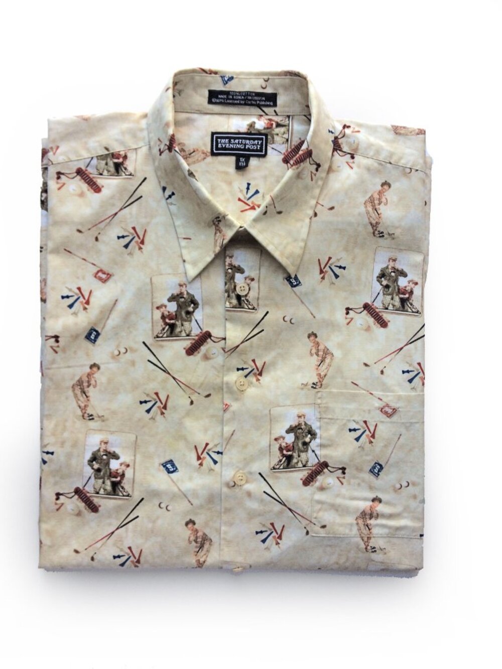 Saturday Evening Post Vintage 1920s Artwork Edition Cotton Button Down SS 1X